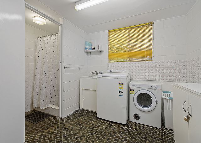 Laundry room and bathroom downstairs